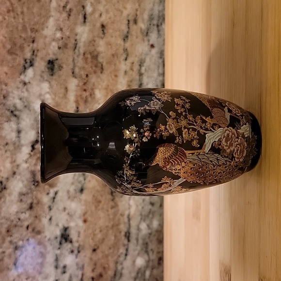 Vintage Heisei Peacock Vase Made in Japan - Picture 3 of 5